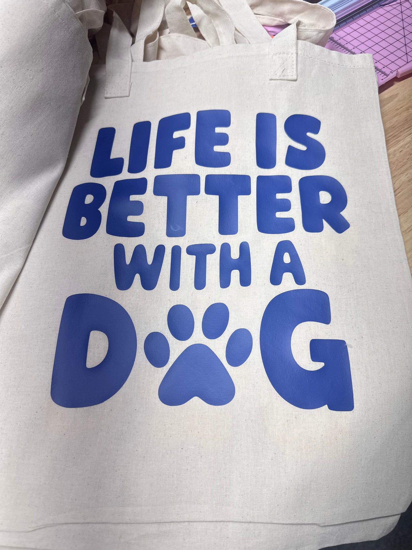 Life is Better With a Dog (in blue)