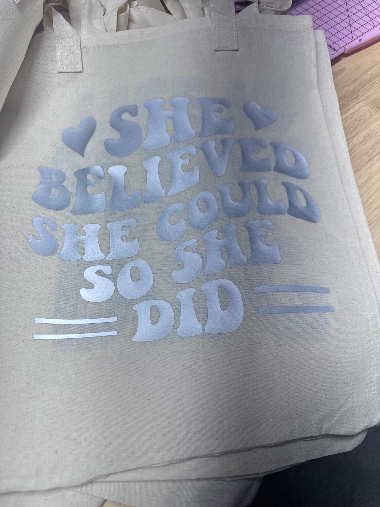 She Belived She Could! tote bag
